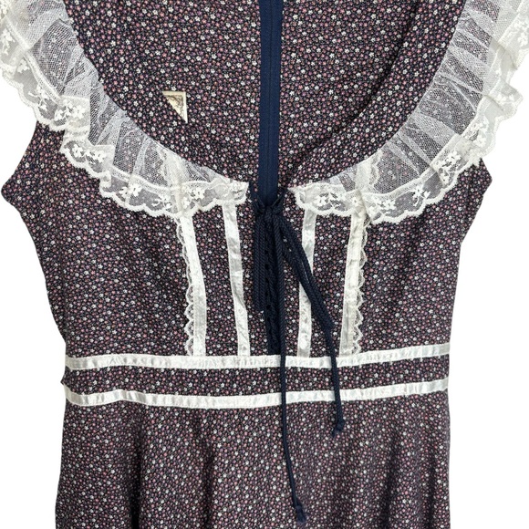 GUNNE SAX by Jessica Vintage Rare Purple Floral Prairie Dress Size 13 Sleeveless - Picture 3 of 15